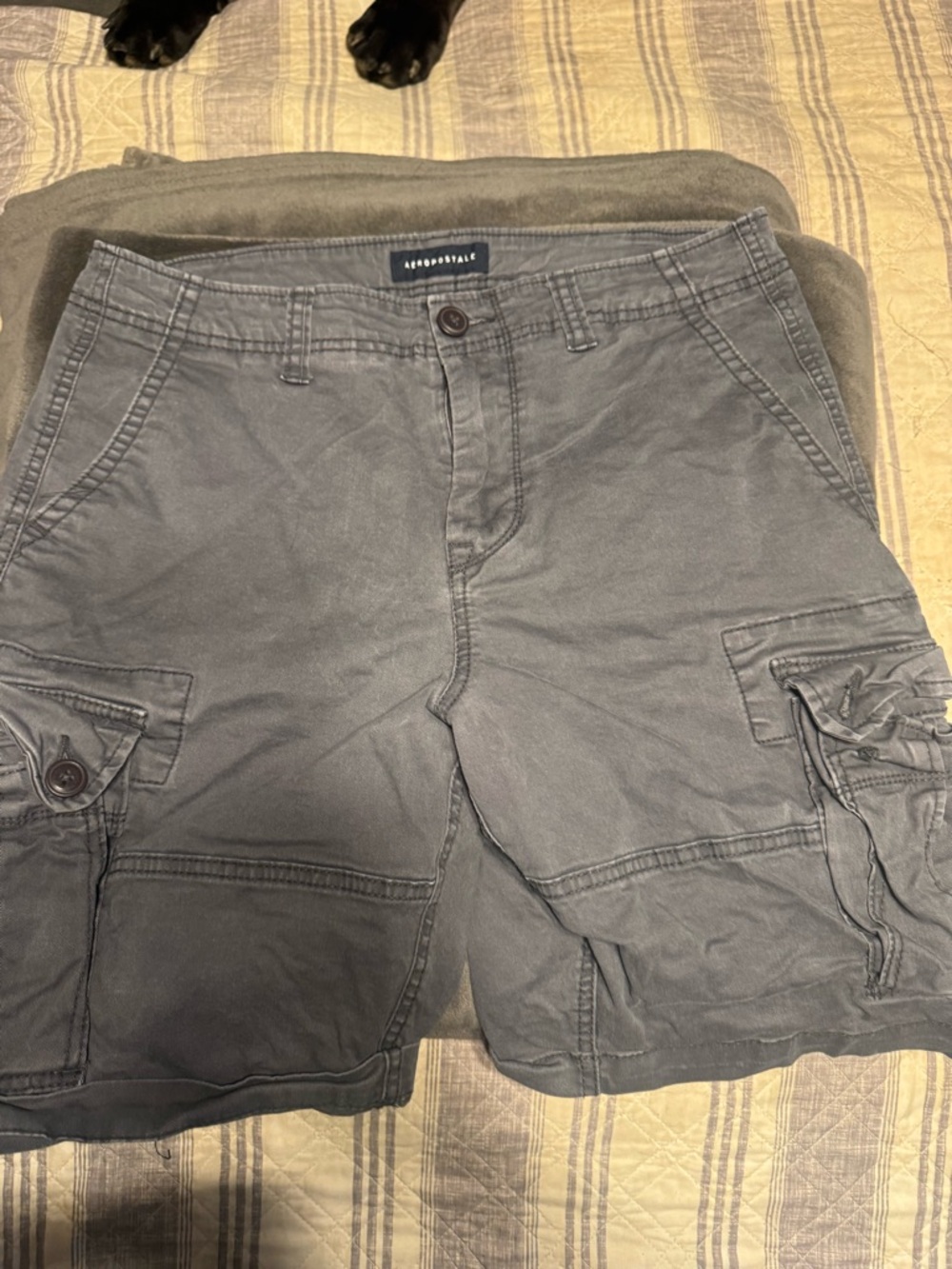 Aeropostale Men's Gray Cargo Shorts with Patch Pockets